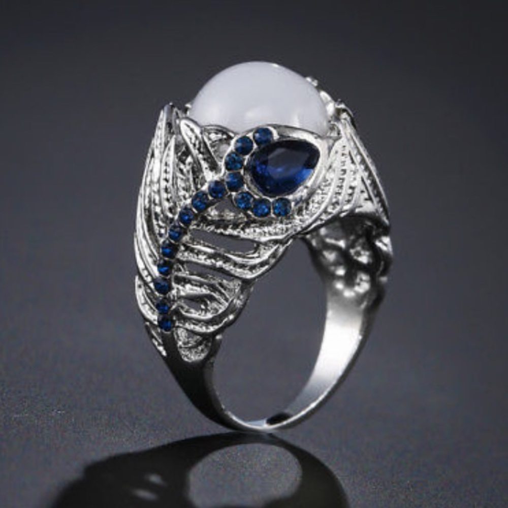 Silver Jewelry Moonstone Ring Size 10